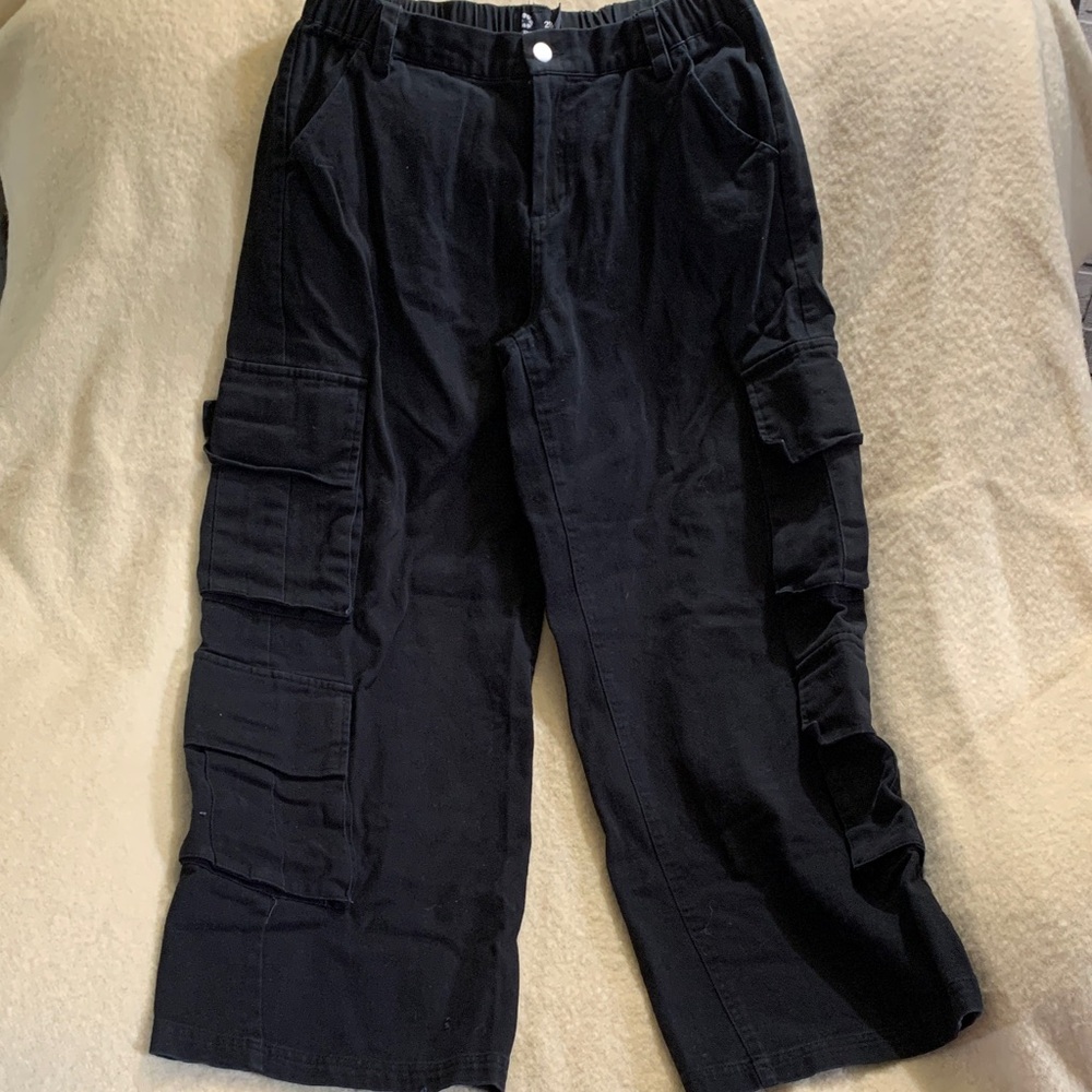 Men's Black Cargo Pants - Elastic Waist Utility Style Afends